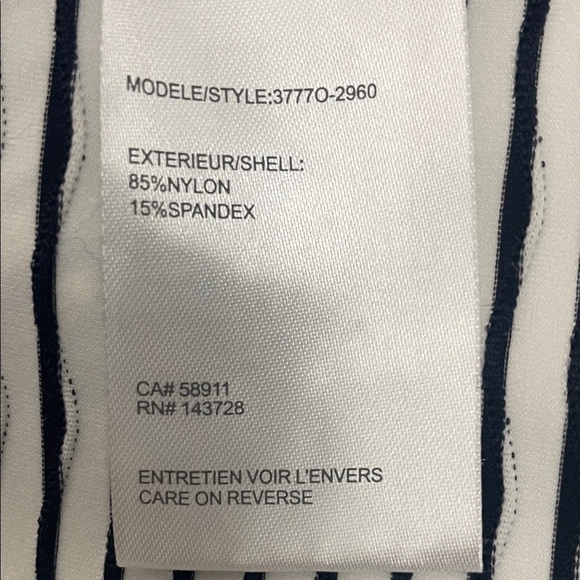 Tribal Black & White Striped Dress V Neck with Ties Sleeveless Pockets Sz S - Picture 10 of 11